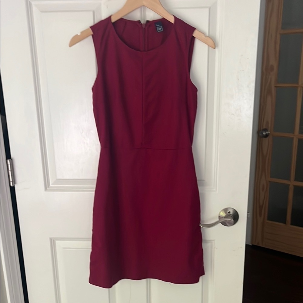 GAP Berry Sleeveless Mini Shift Dress. Back zip with pockets size 0. Cotton